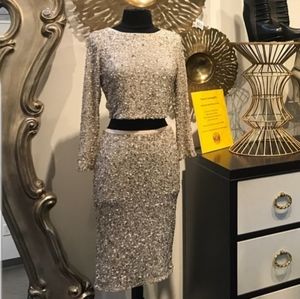 ALICE + OLIVIA Two Piece Hand Embellished Dress